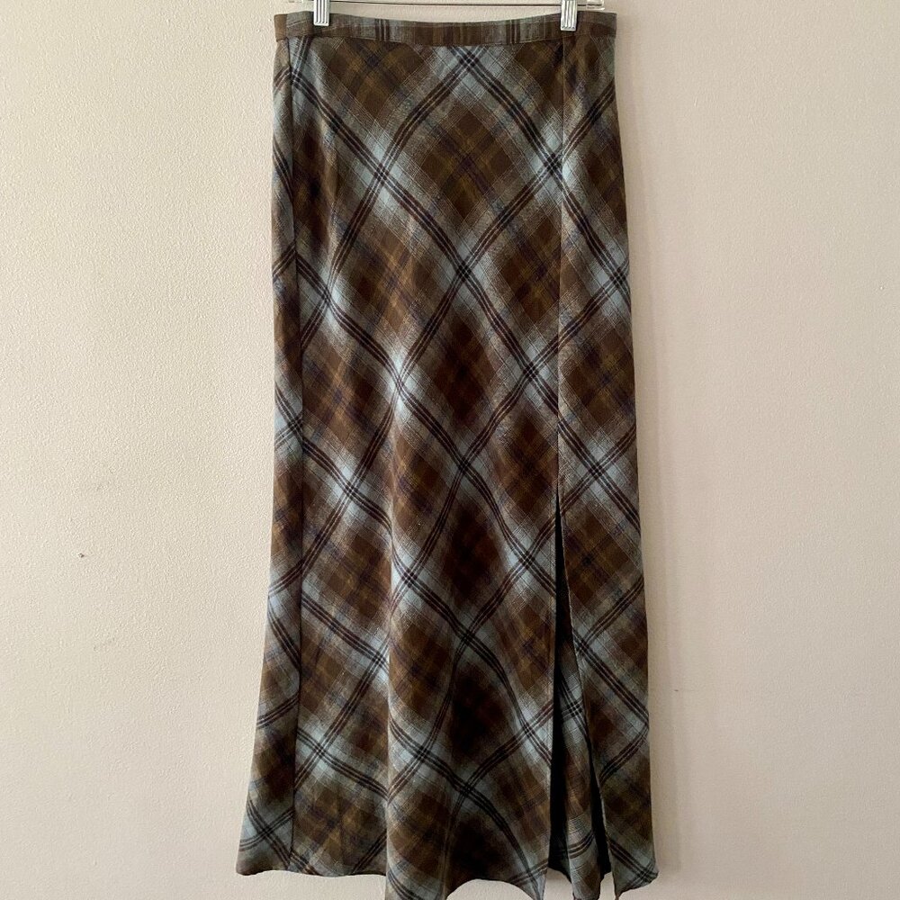 NWT Blu Pepper Tartan Plaid Maxi Skirt, Size L